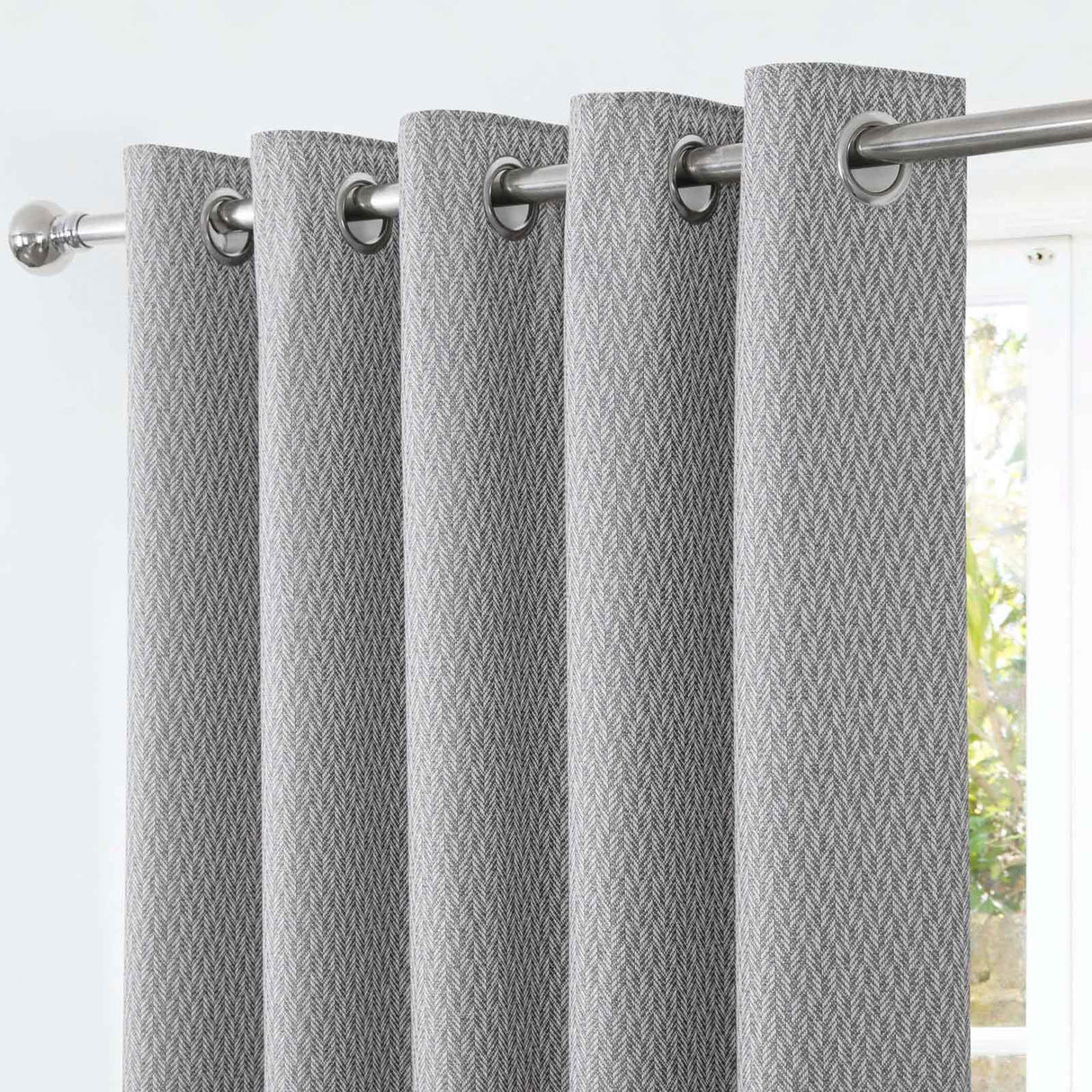 Woolacombe Blackout Eyelet Curtains Grey