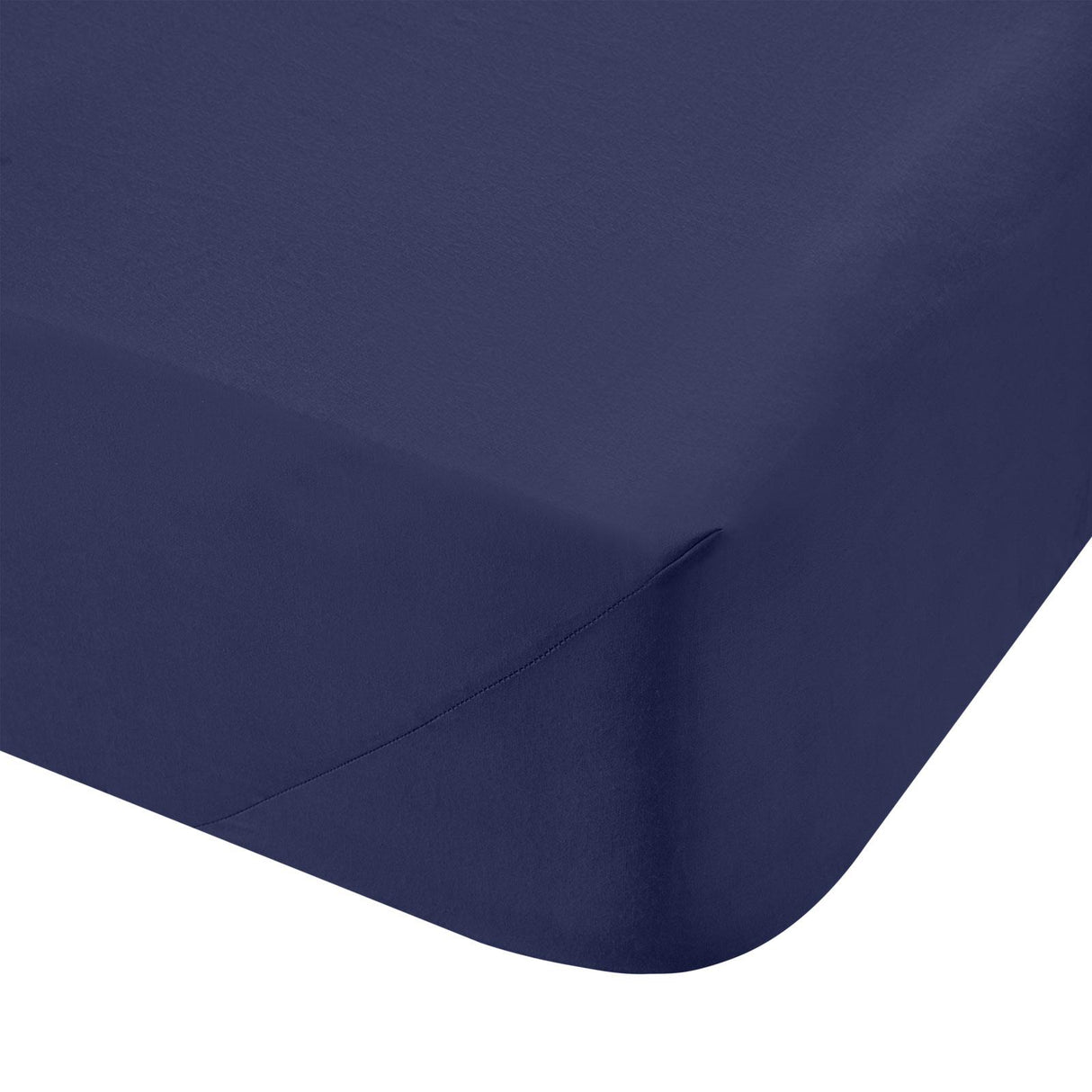 200TC Cotton Percale Fitted Sheet Navy