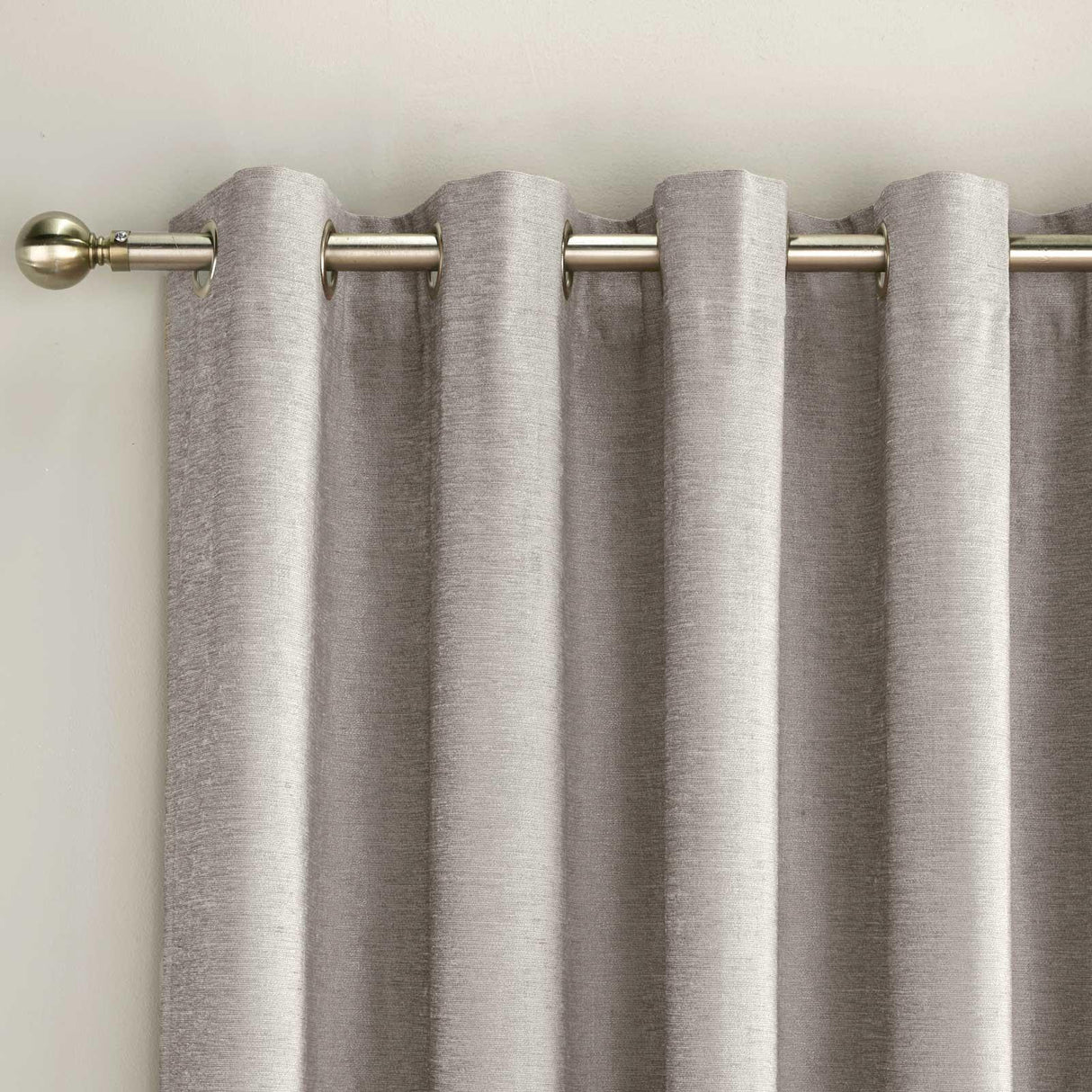 Savoy Chenille Blackout Eyelet Door Curtain Grey