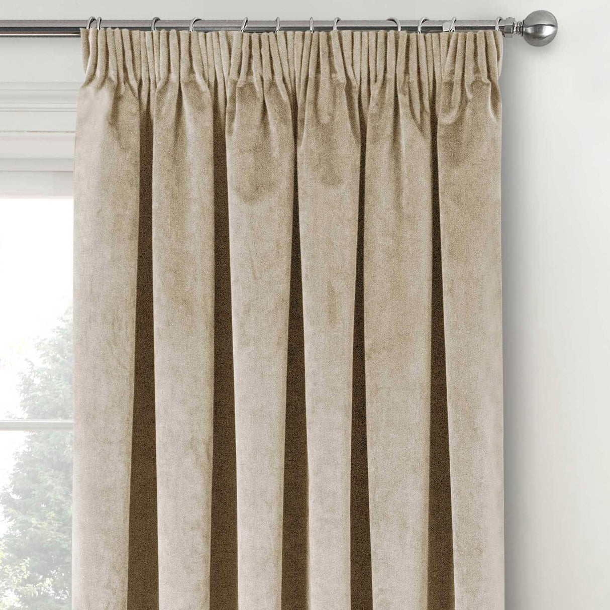 Oxford Velvet Blackout Door Curtain Cream