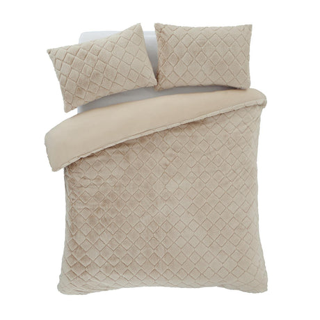 Cosy Diamond Natural Duvet Cover Set