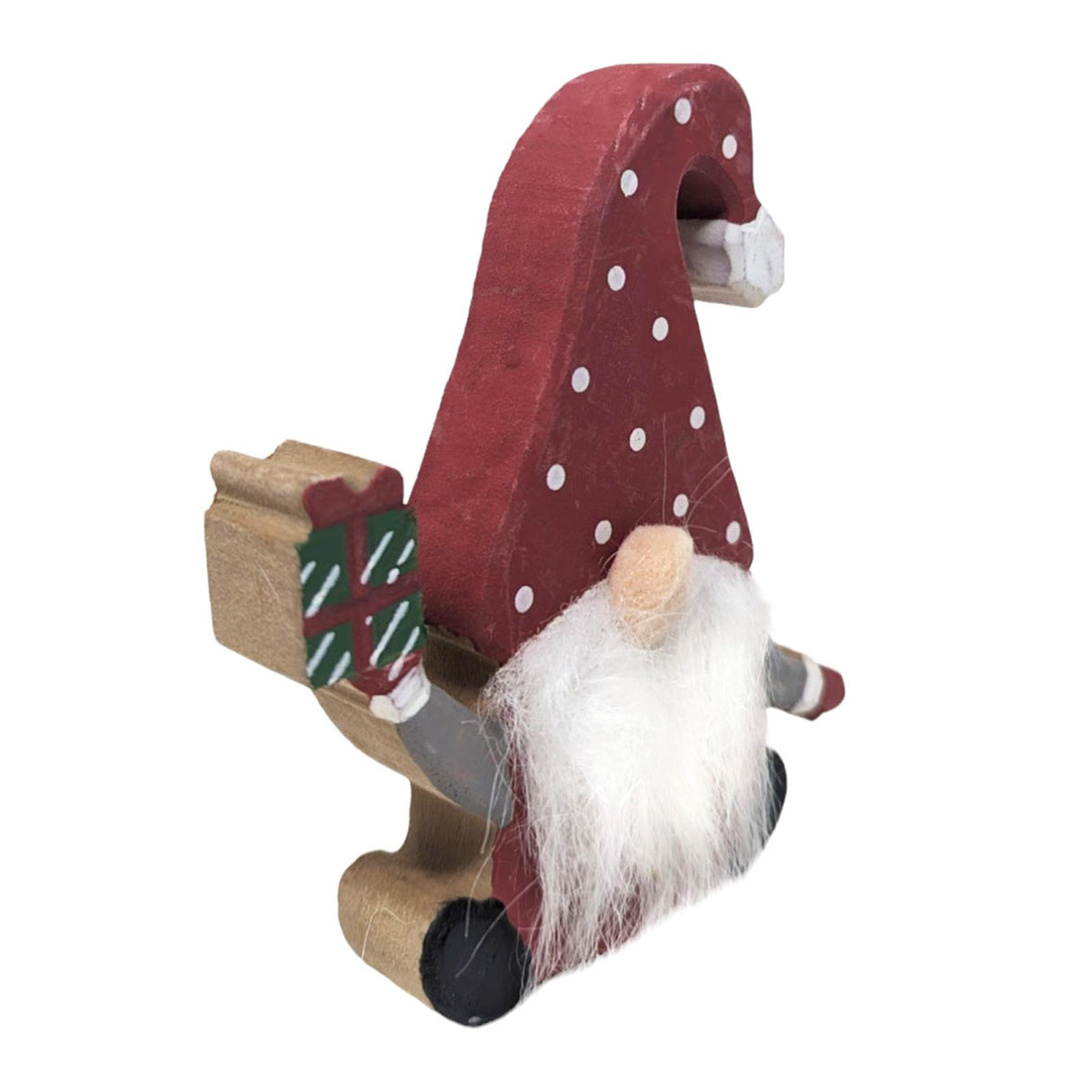 Wooden Spotty Hat Gonk Decoration