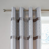 Sequin Cluster Eyelet Curtains Silver