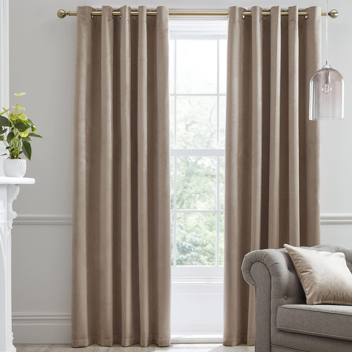 Montrose Blackout Eyelet Curtains Linen