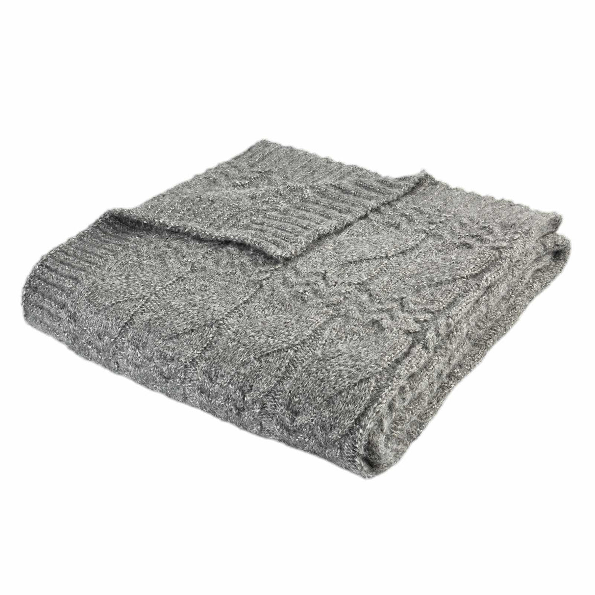 Cable Knit Throw Grey