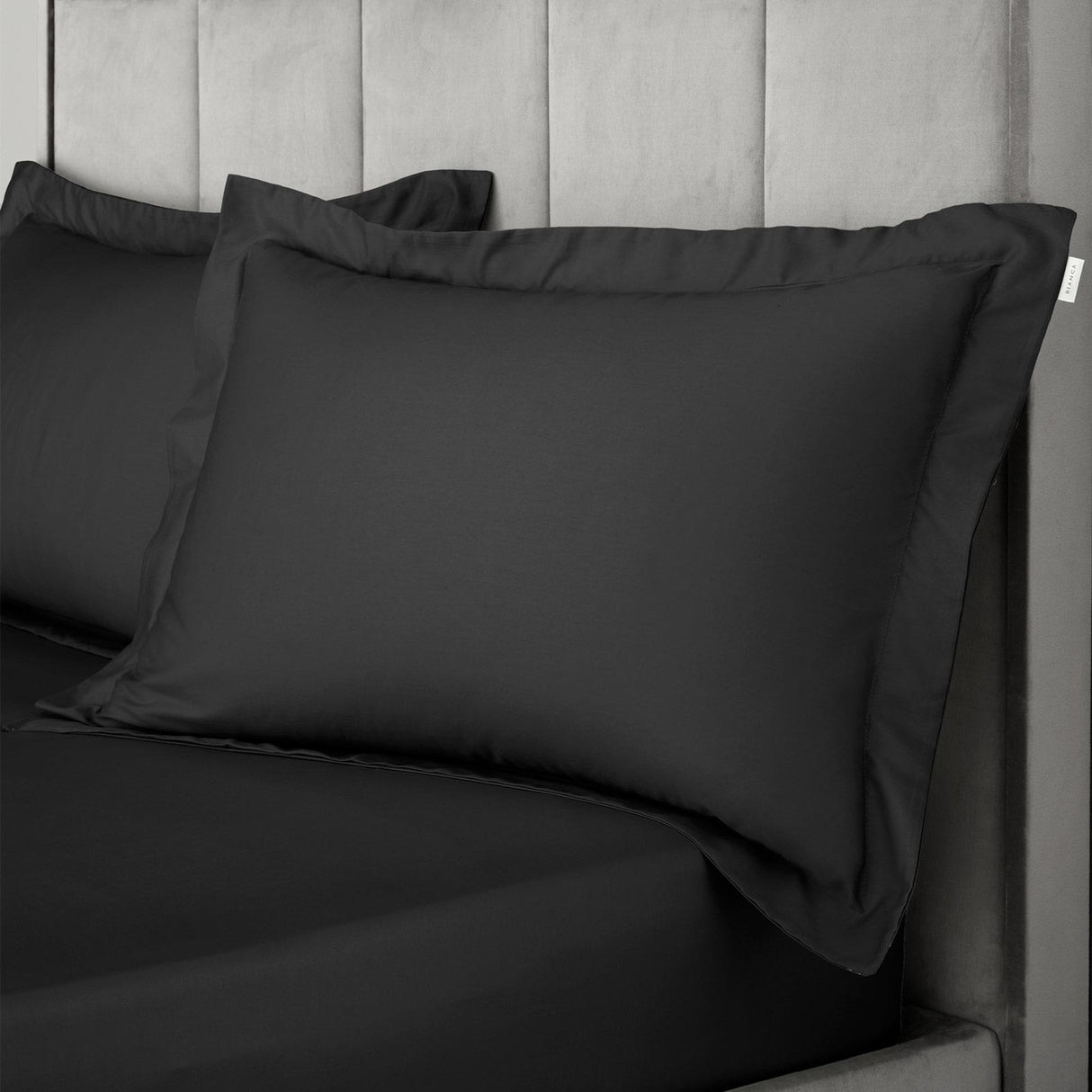 400TC Cotton Sateen Oxford Pillowcases Black