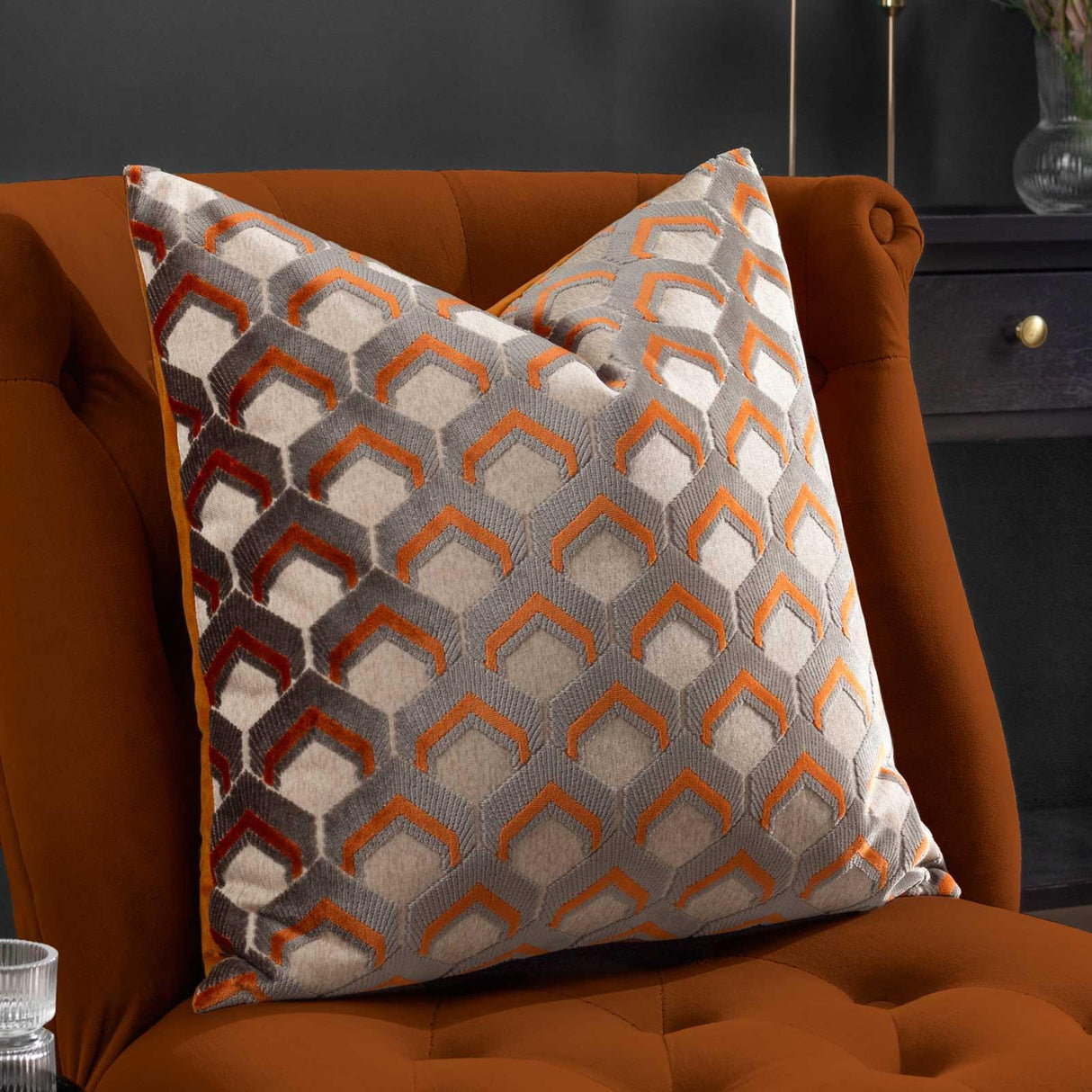 Ledbury Velvet Jacquard Cushion Cover 18" x 18" (45cm x 45cm)