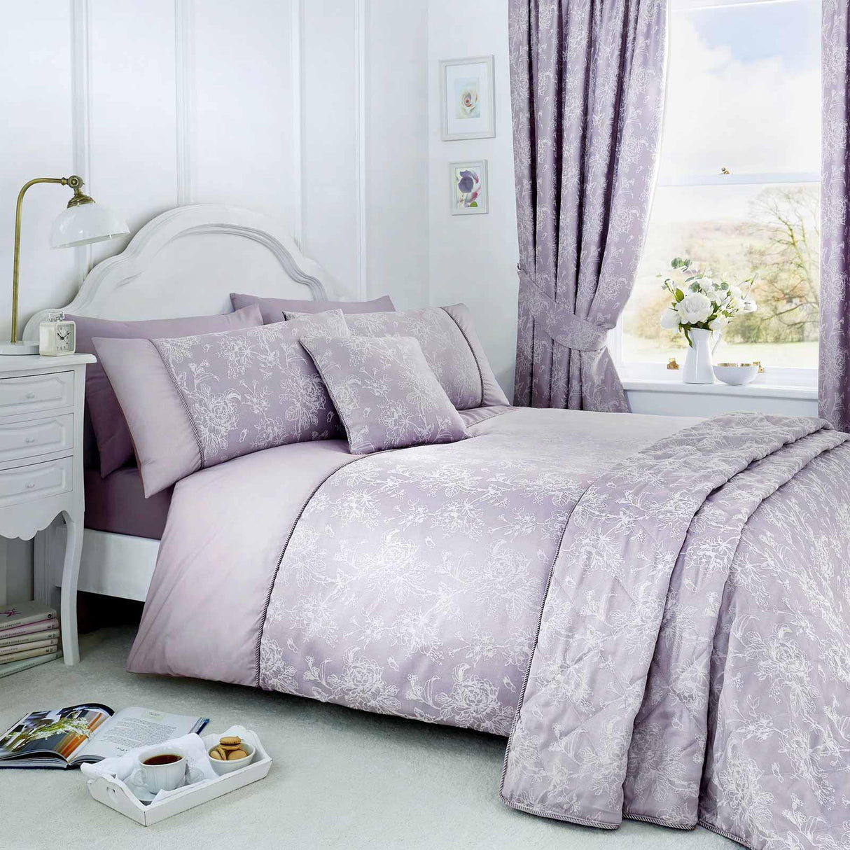 Jasmine Duvet Cover Set Lavender