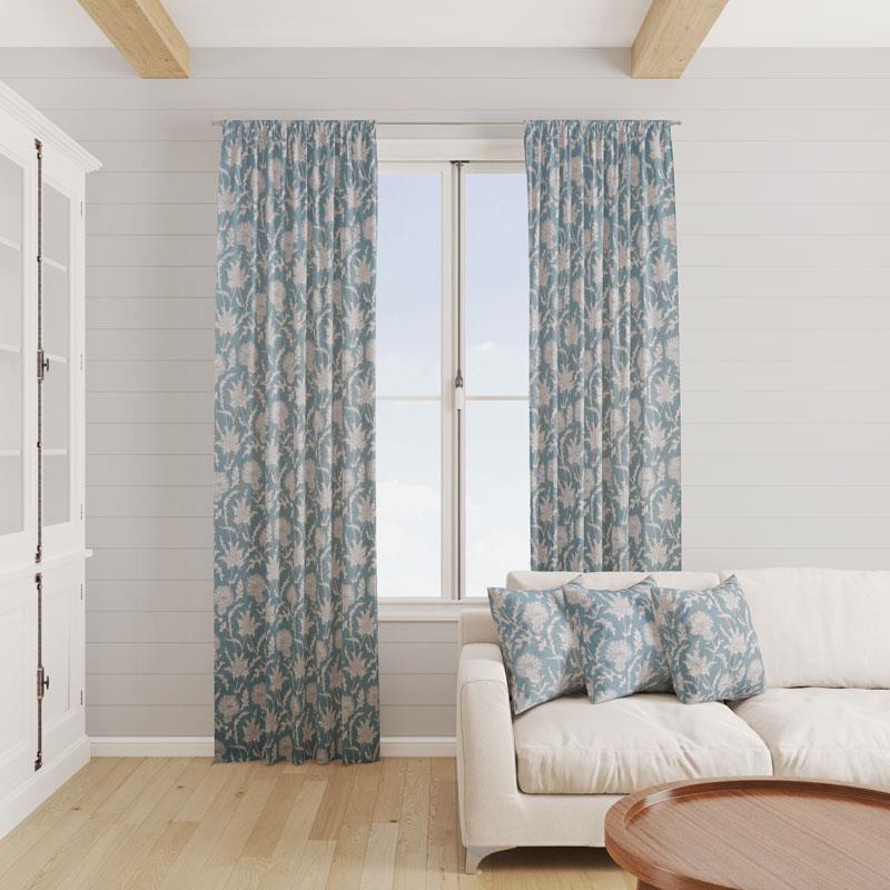 Carlina Teal Made To Measure Curtains