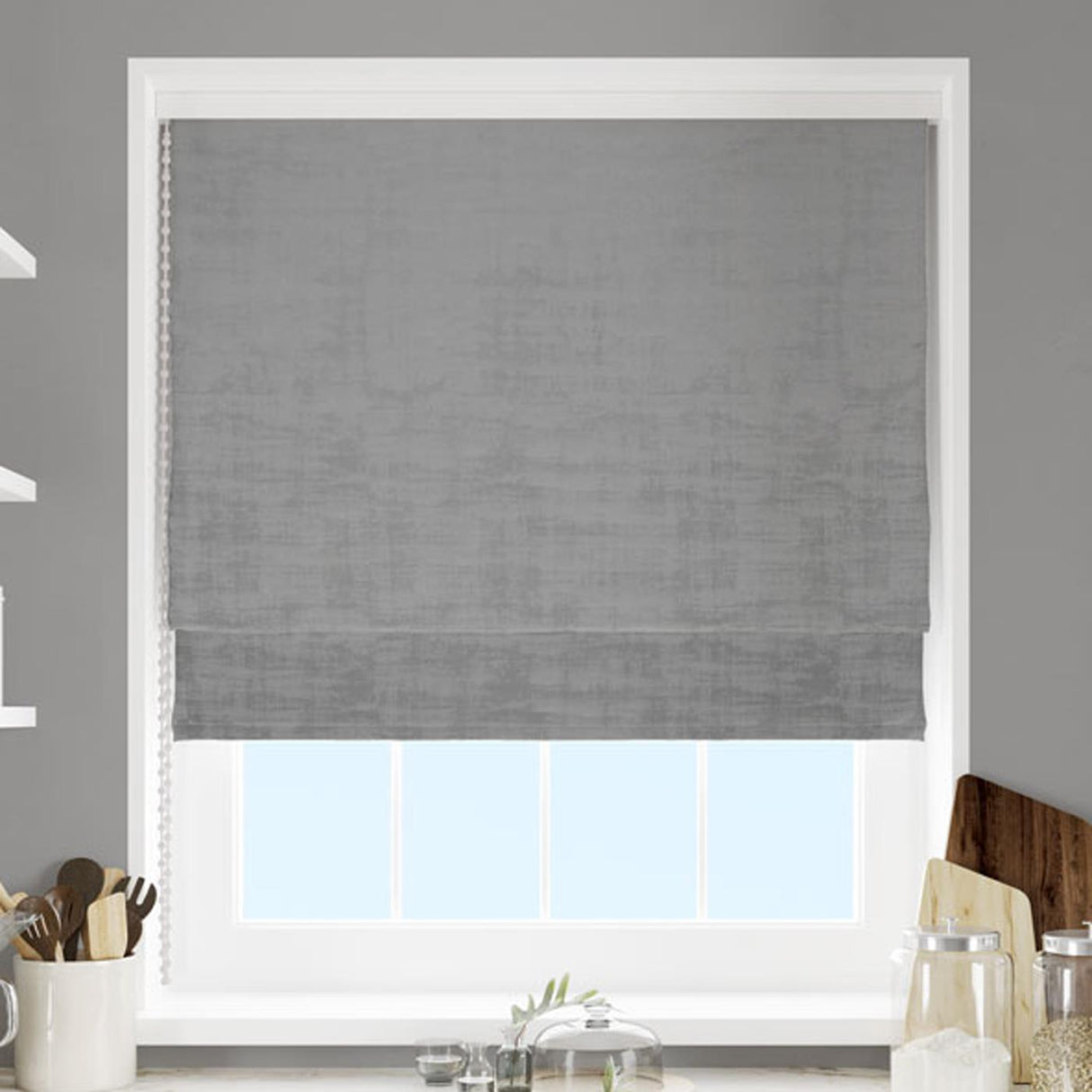 Azurite Grey Made To Measure Roman Blind