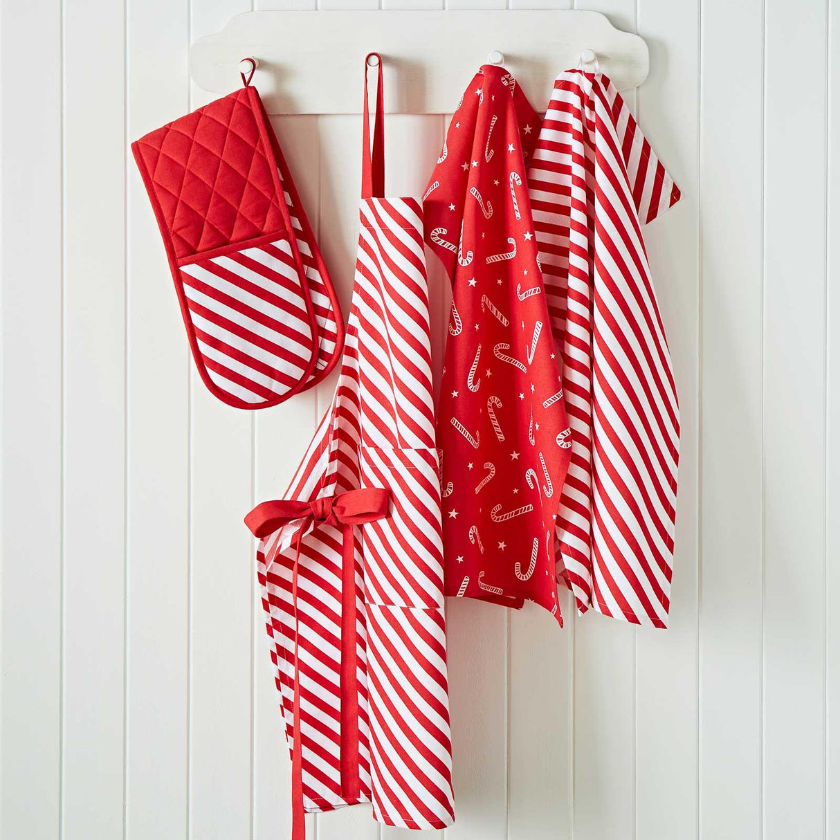 Christmas Candy Cane Tea Towel 4 Pack