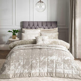 Crushed Velvet Bedspread Natural