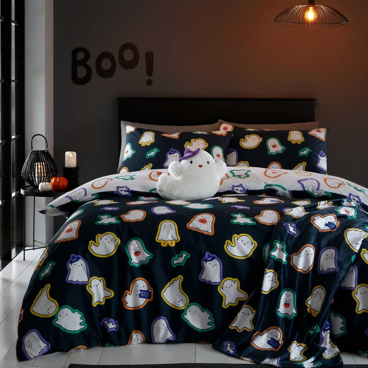 Halloween Ghosts Reversible Duvet Cover Set