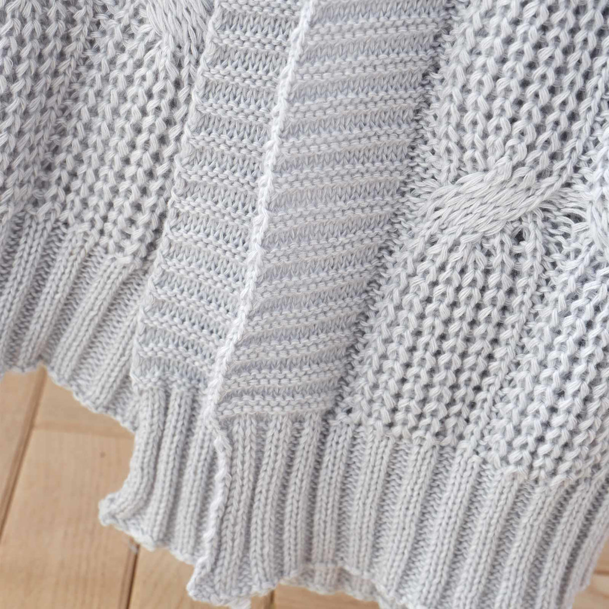 Chunky Marl Knit Throw Silver