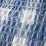 Brushed Seersucker Gingham Duvet Cover Set Blue