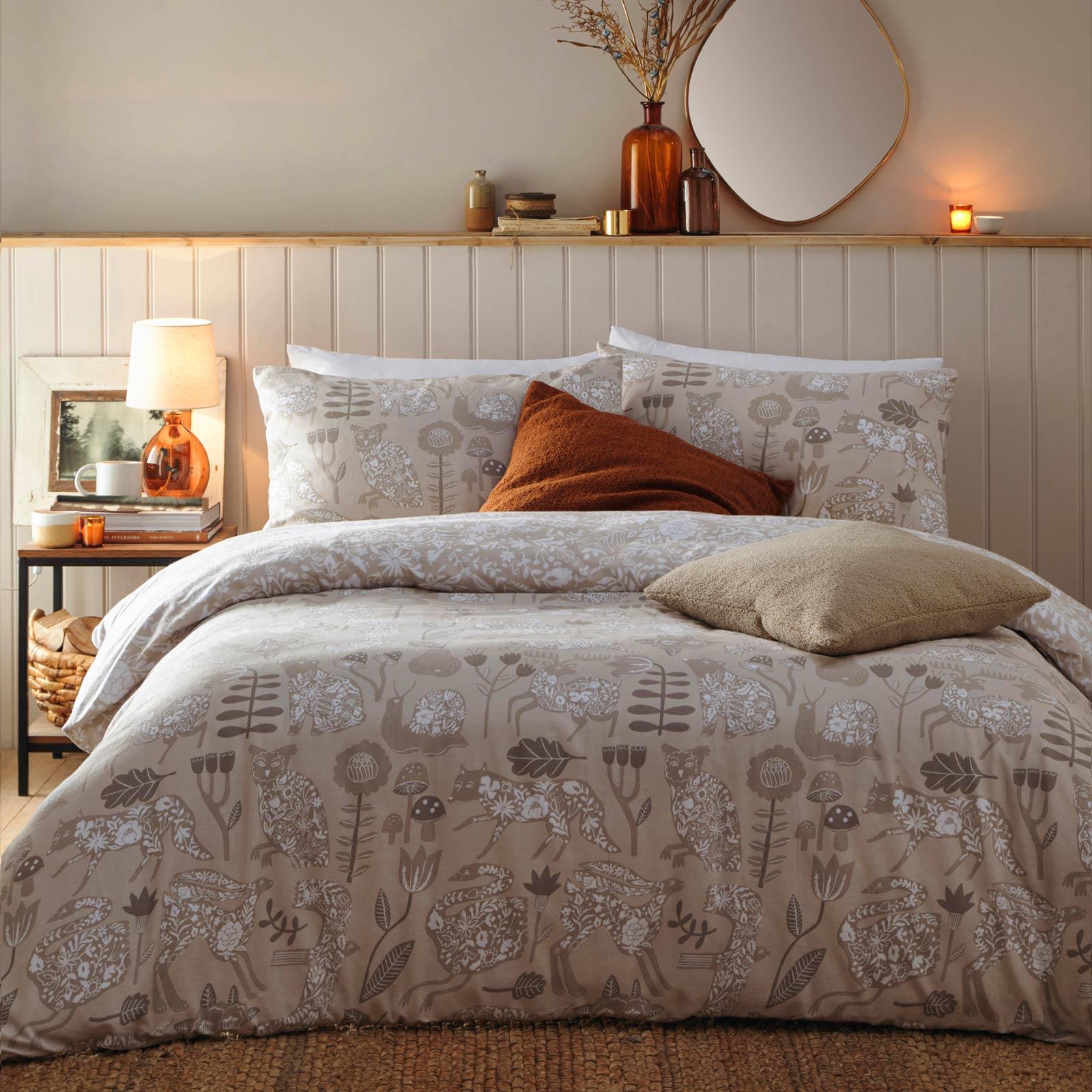 Warm Greige Nook Brushed Cotton Duvet Cover Set for Cosy Interiors Ideal Textiles