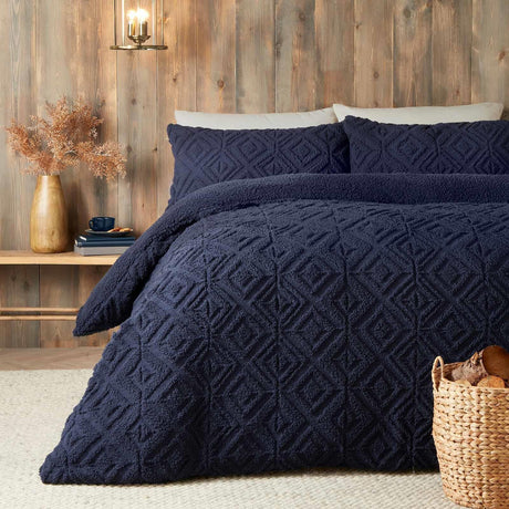 Romo Fleece Duvet Cover Set Navy