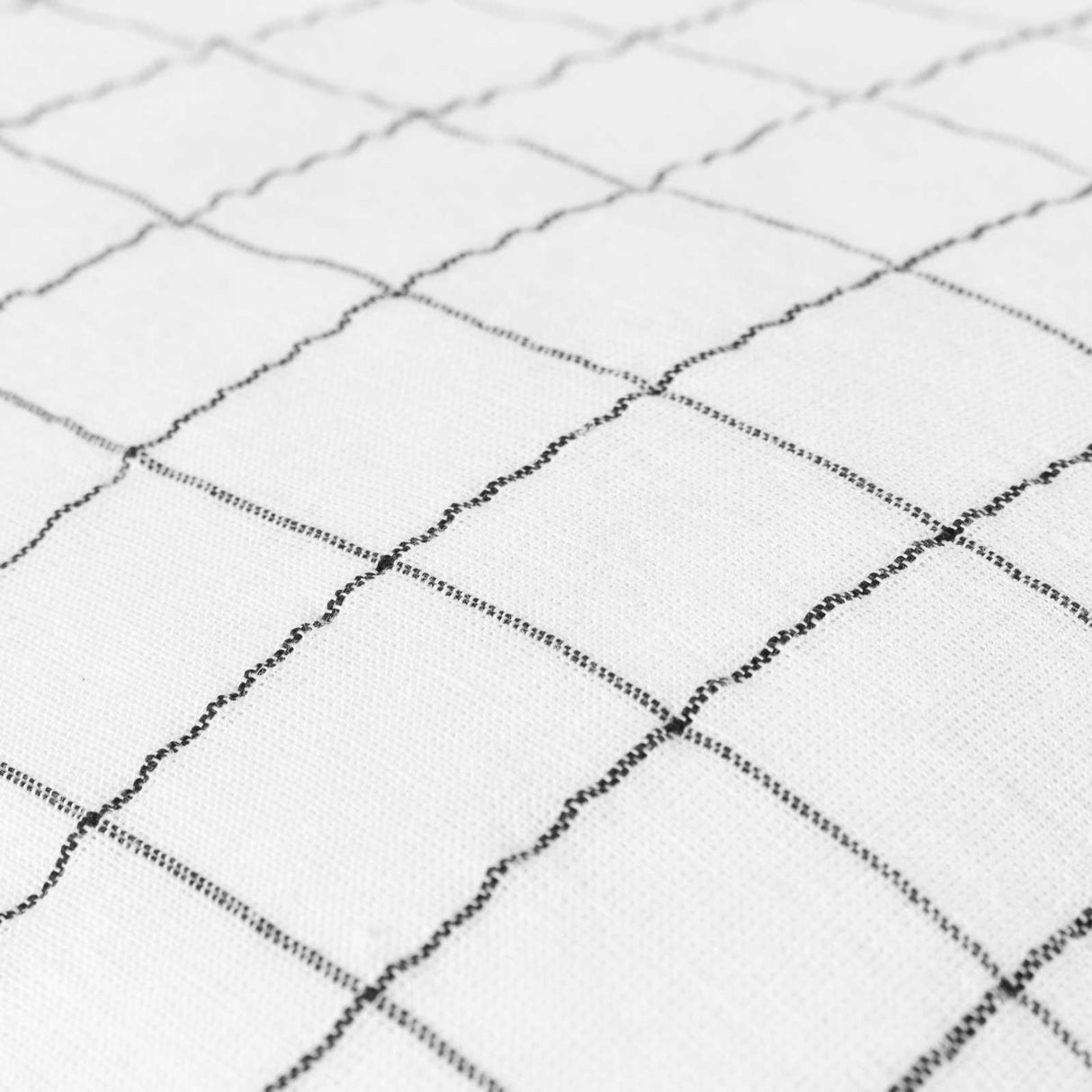 Linen Grid Check Cushion Cover