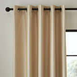 Catherine Lansfield Downstairs Faux Silk Blackout Thermal Insulating Eyelet Curtains Two Panels