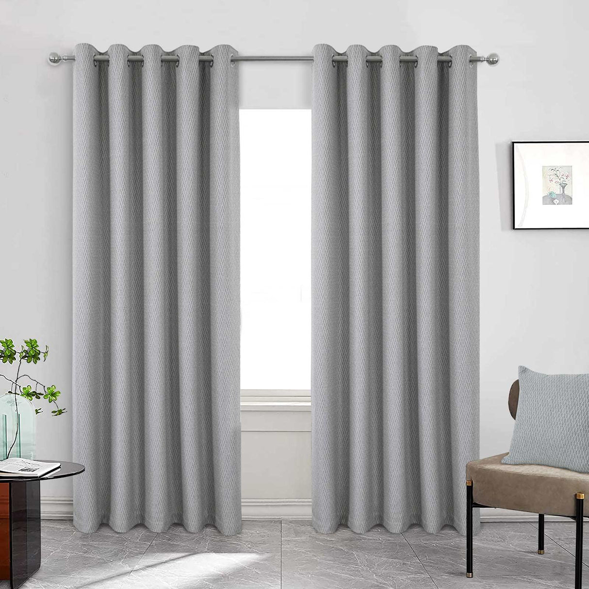 Woolacombe Blackout Eyelet Curtains Grey