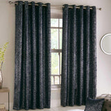 Halo Metallic Thermal Eyelet Curtains Navy 46" x 54"