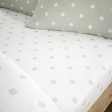 Brushed Polka Dot Fitted Sheet Green