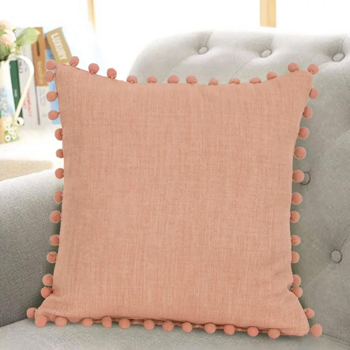 Palos Pom Pom Pink Cushion Cover 17" x 17"