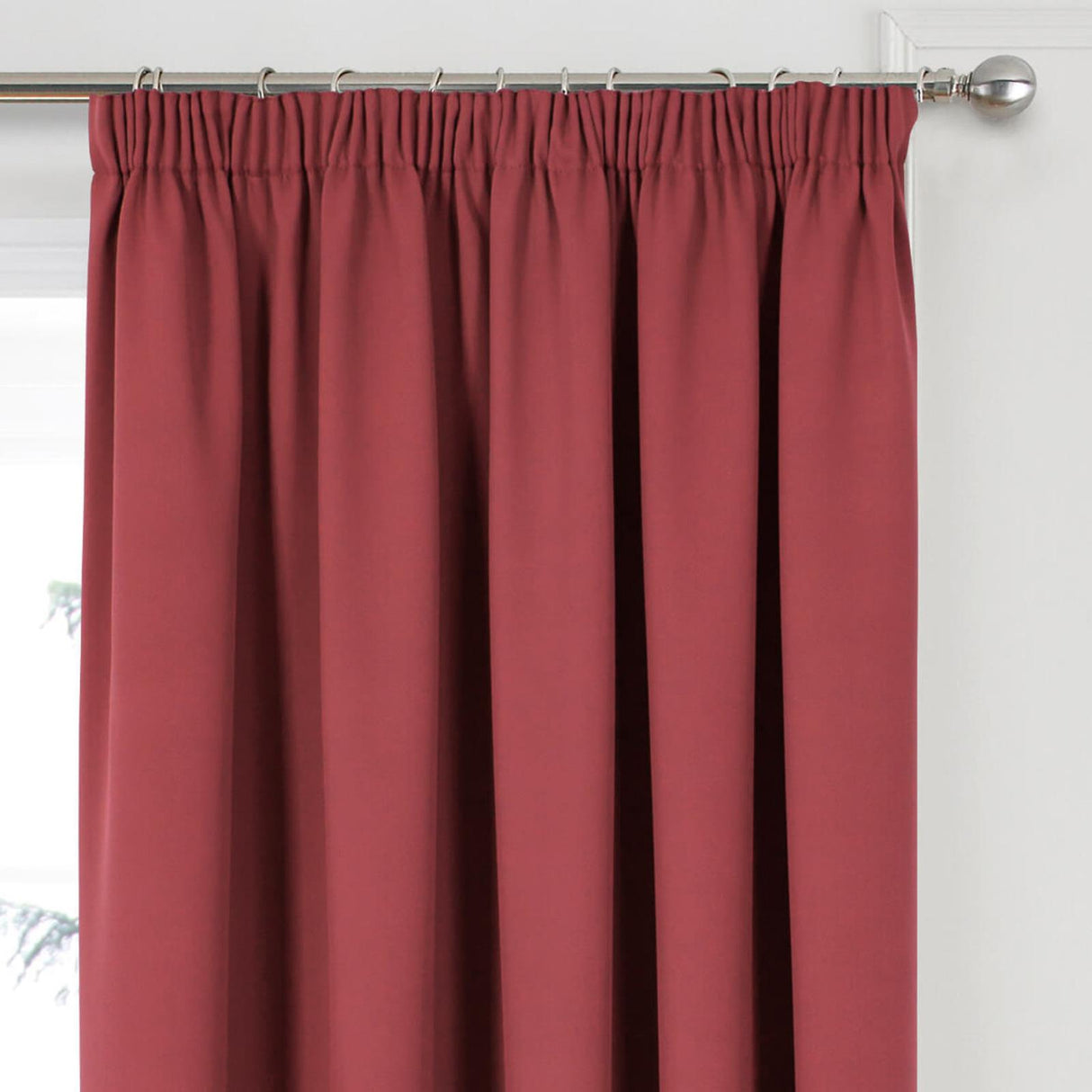 Woven Blackout Tape Top Curtains Red