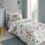 Transport 100% Cotton Reversible Duvet Cover Set