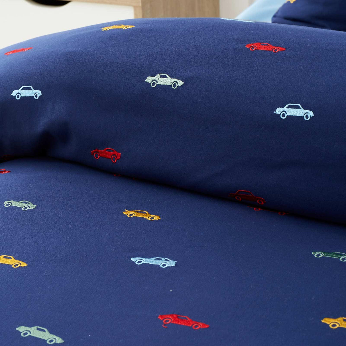 Embroidered Cars Duvet Cover Set