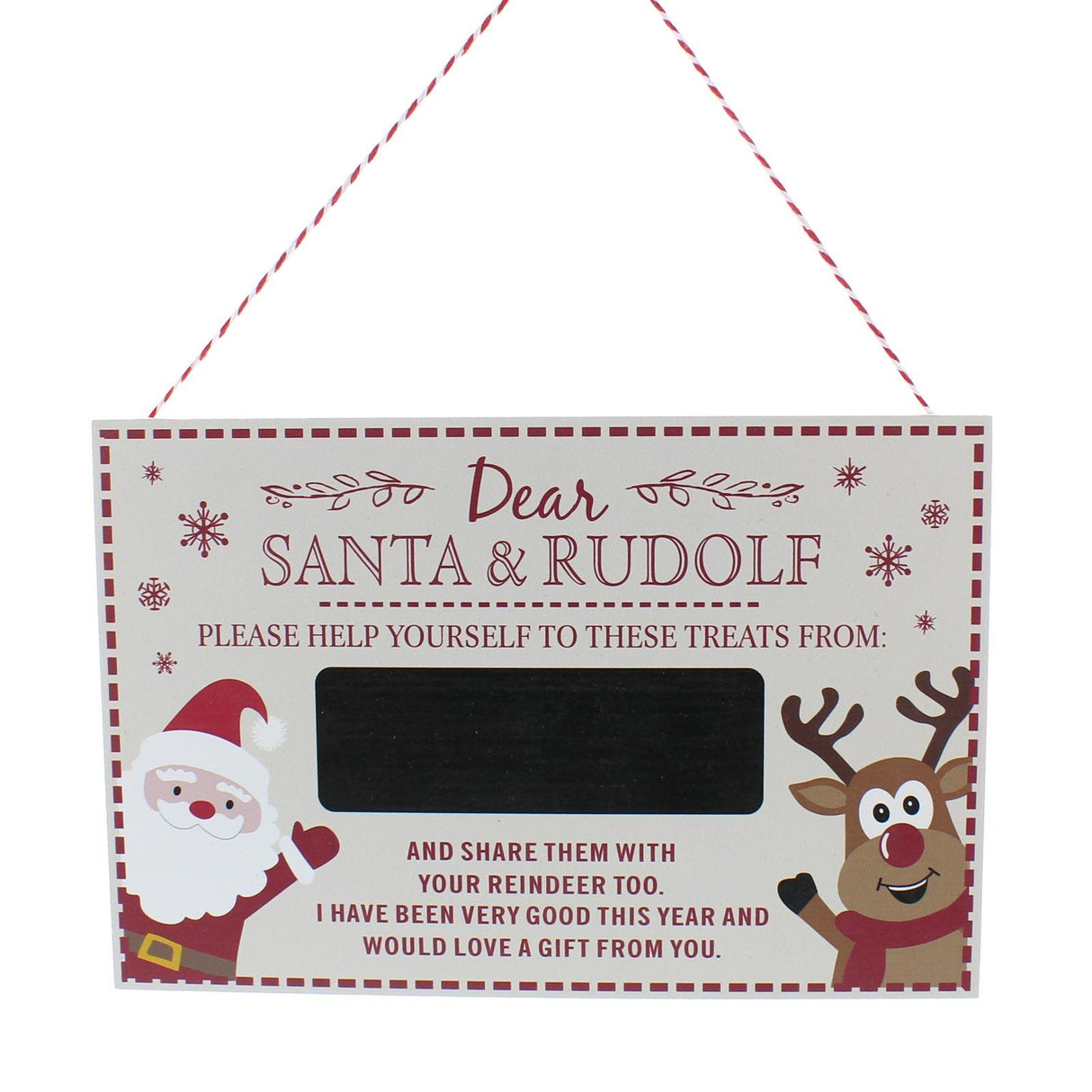 Dear Santa & Rudolph Chalkboard Sign