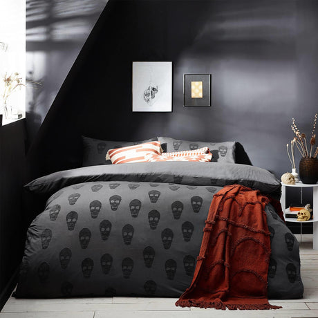 Skulls Tufted Duvet Cover Set