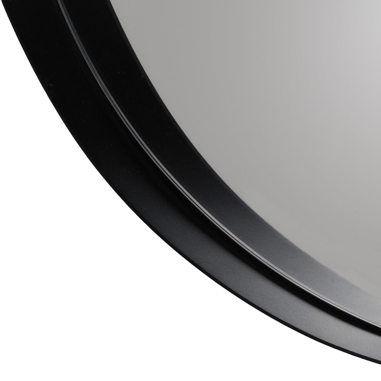 Thin Deep Edge Round Wall Mirror Black