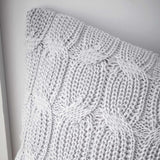 Chunky Marl Knit Cushion Silver