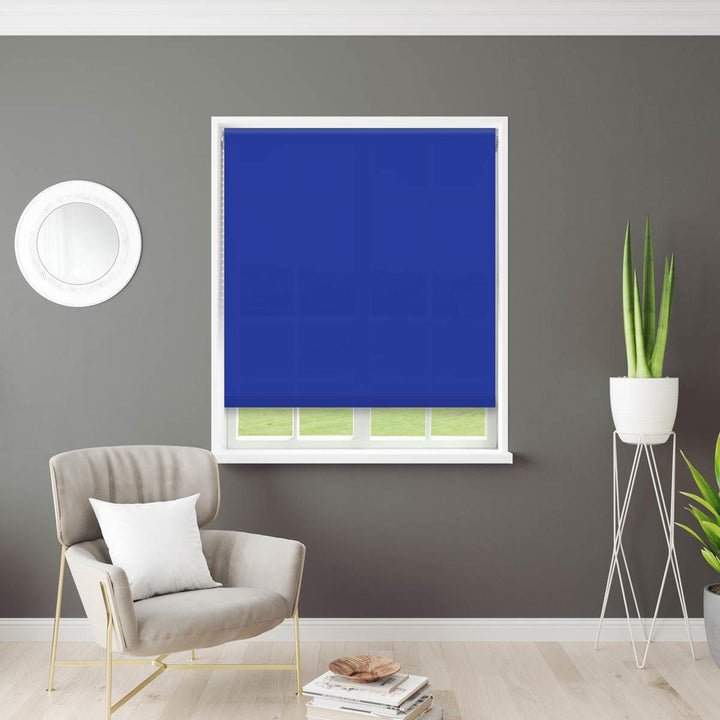 Roller Blinds - Dawn Made to Measure Roller Blind (Dim Out) Blue – Ideal