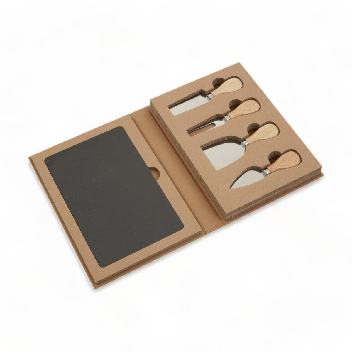 Set of 4 Cheese Knives + Slate Tray