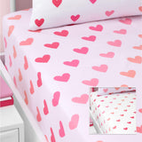 Hearts & Stripes Fitted Sheet Twin Pack