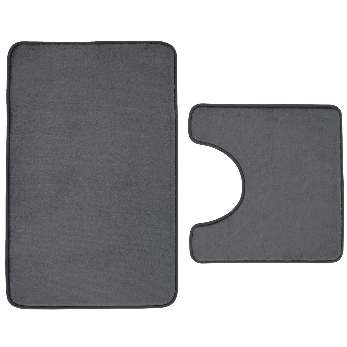 Anti-Bacterial Memory Foam Bath Set Charcoal