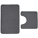 Anti-Bacterial Memory Foam Bath Set Charcoal