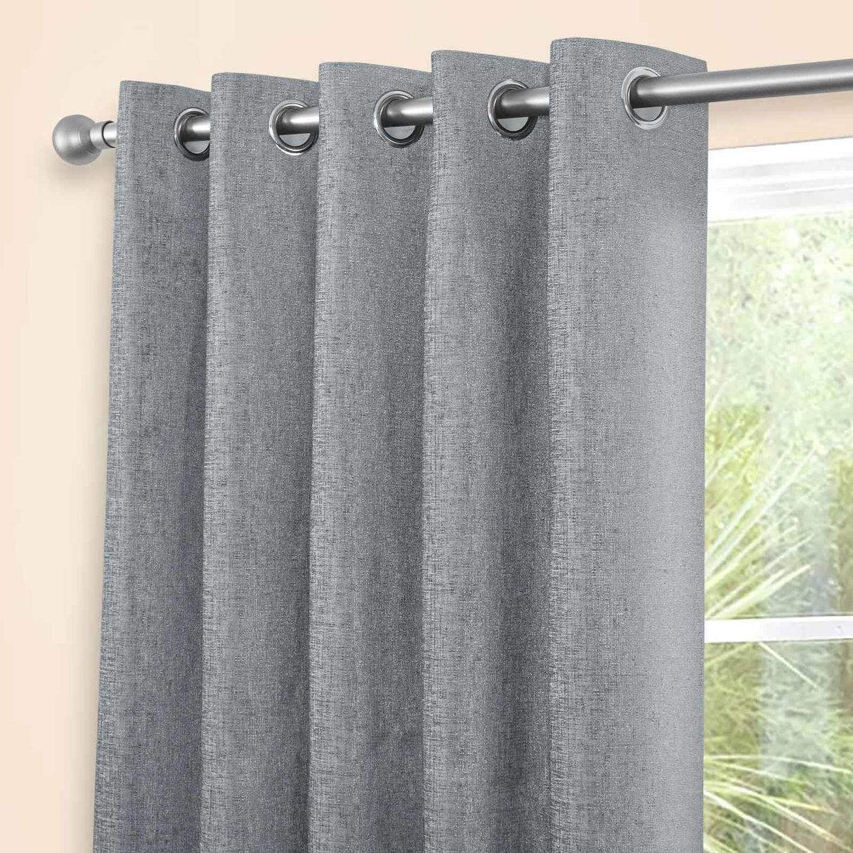 Amberley Thermal Eyelet Curtains Nickel