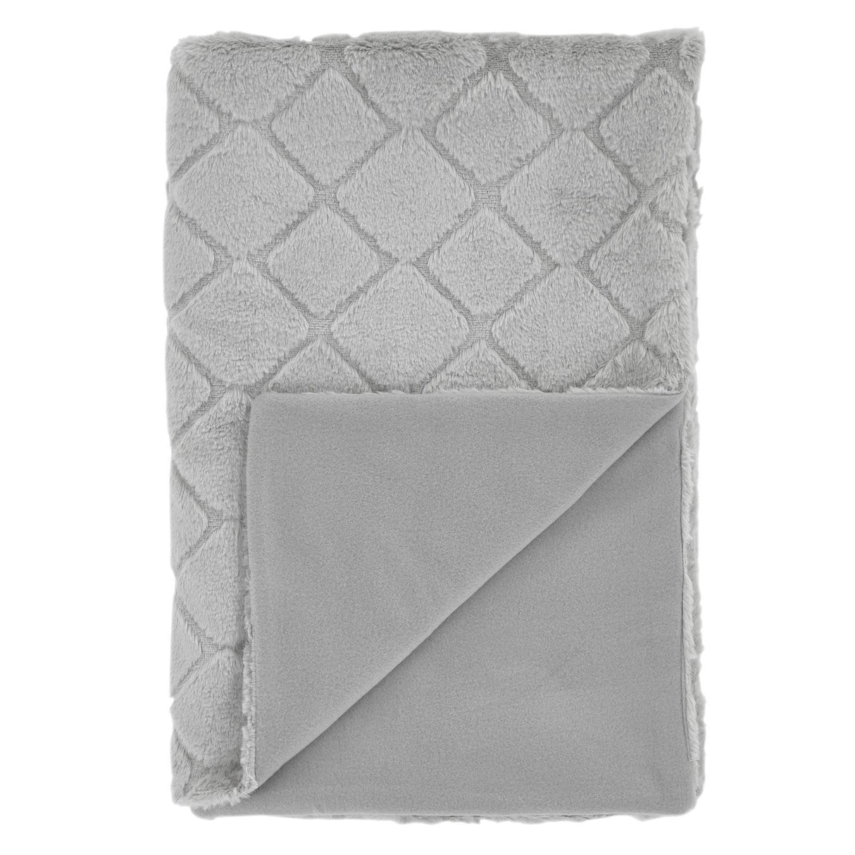 Cosy Diamond Throw Silver