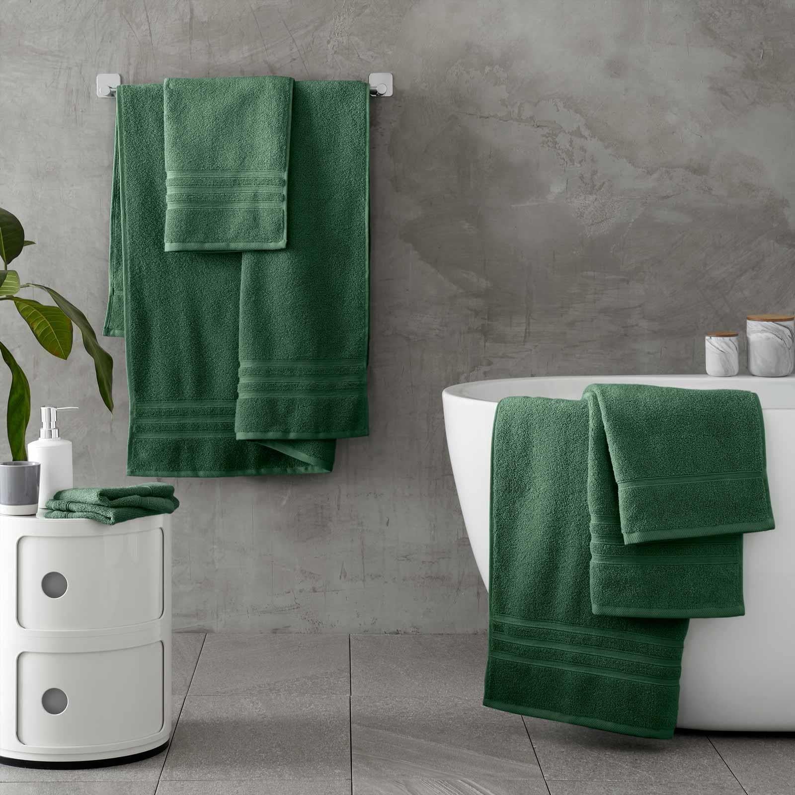 Tahari 6 piece Green Bath Towel Set Zero Twist Cotton Soft Absorbent New deals