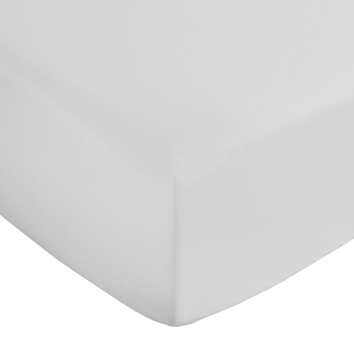 400TC Cotton Sateen Fitted Sheet White