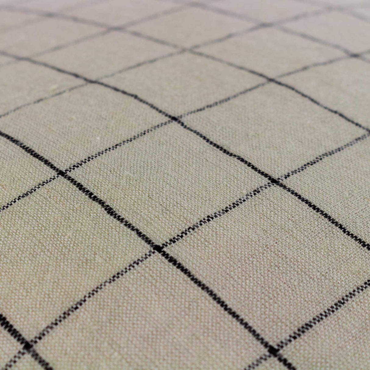 Linen Grid Check Cushion Cover