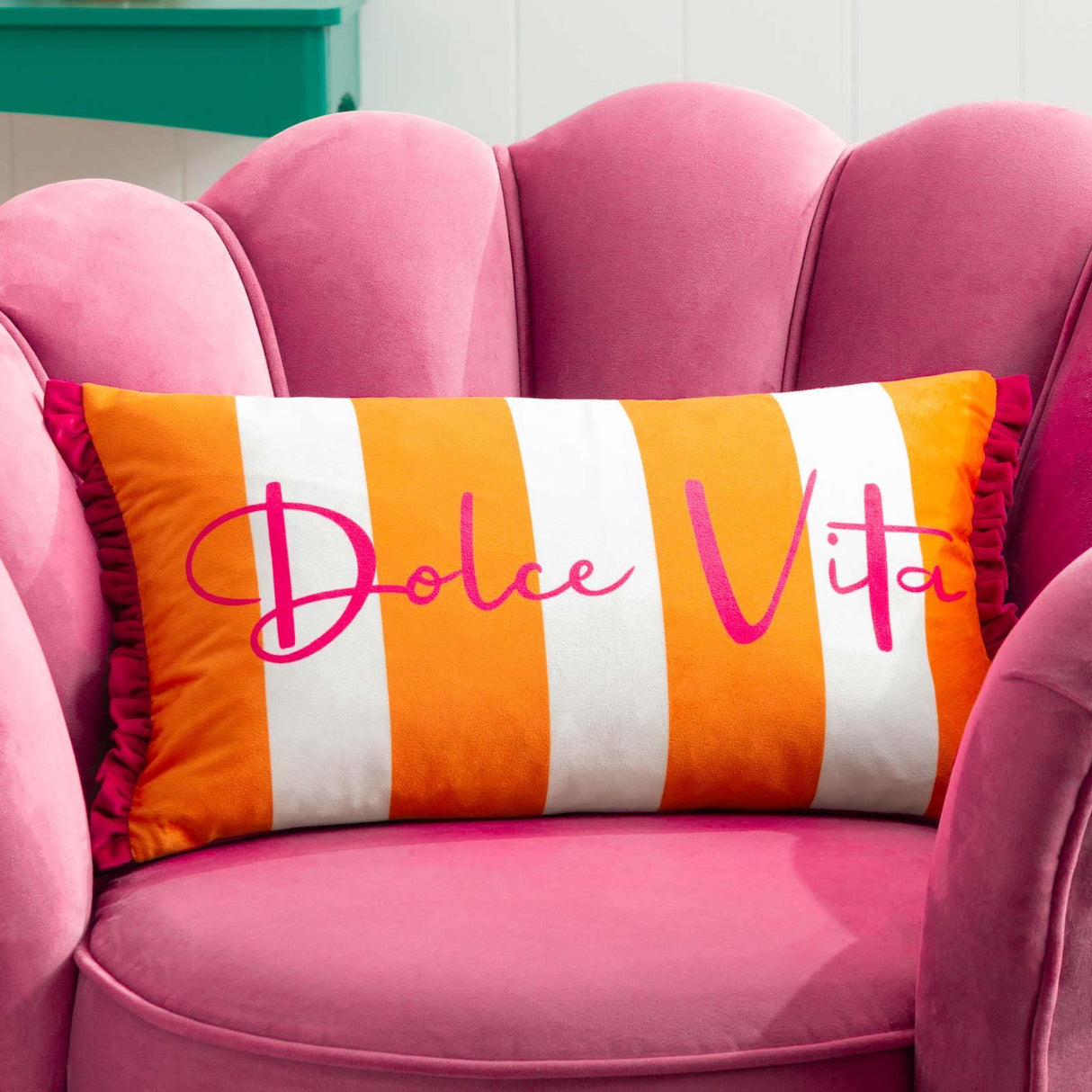 Dolce Vita Striped Velvet Cushion Cover