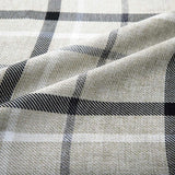 Hudson Woven Check Eyelet Curtains Grey