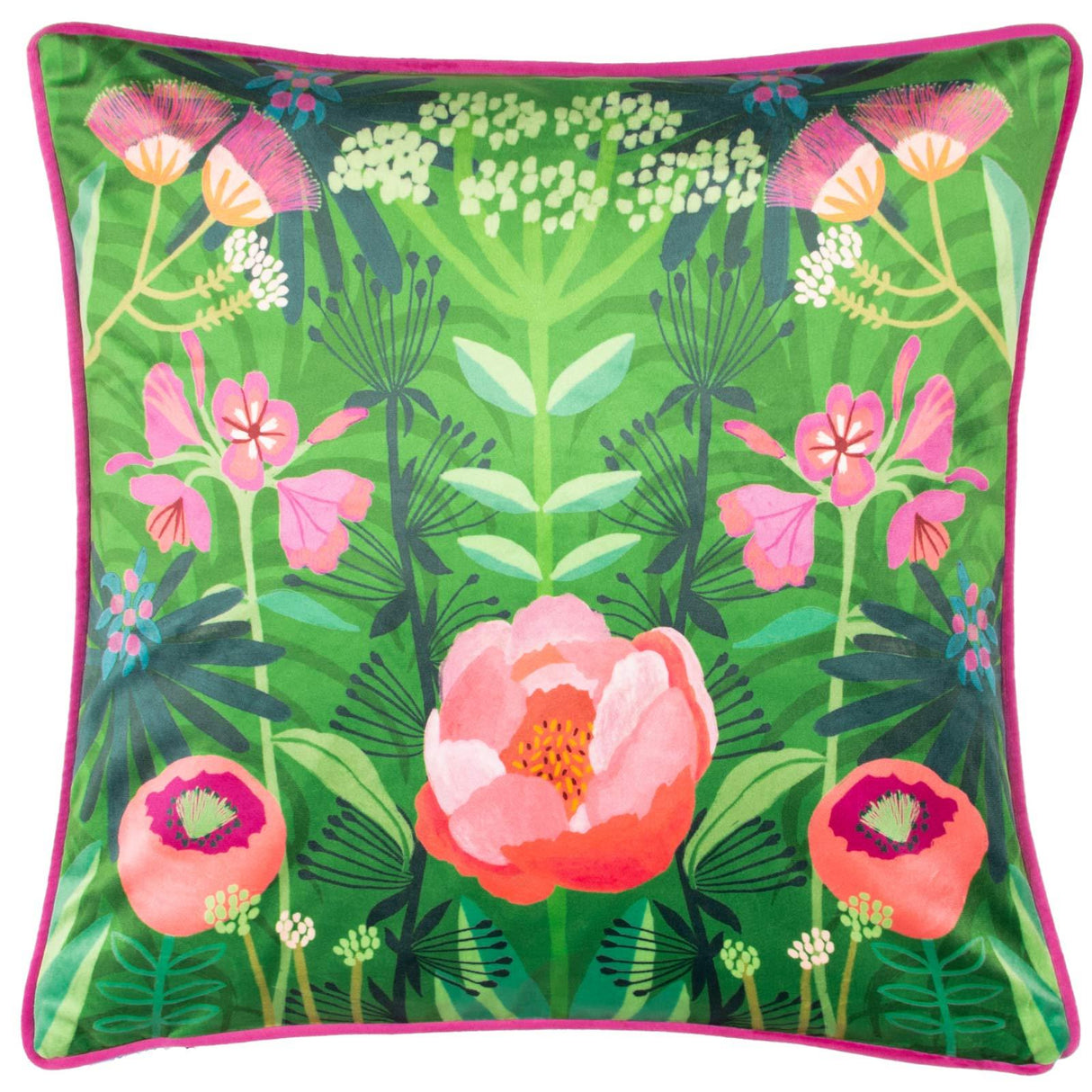 Spring Blooms Illustrated Cushion Cover 17" x 17"