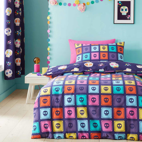 Sugar Skull Fiesta Reversible Duvet Cover Set