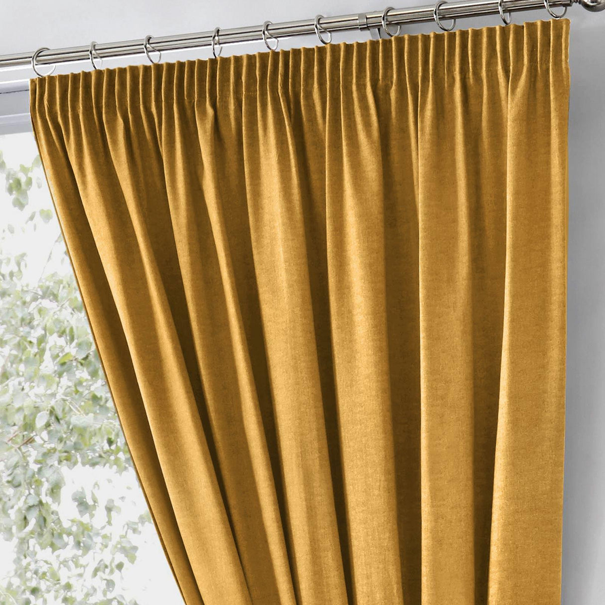 Dijon Blackout Tape Top Curtains Ochre