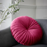 Pleated Round Cushion Hot Pink